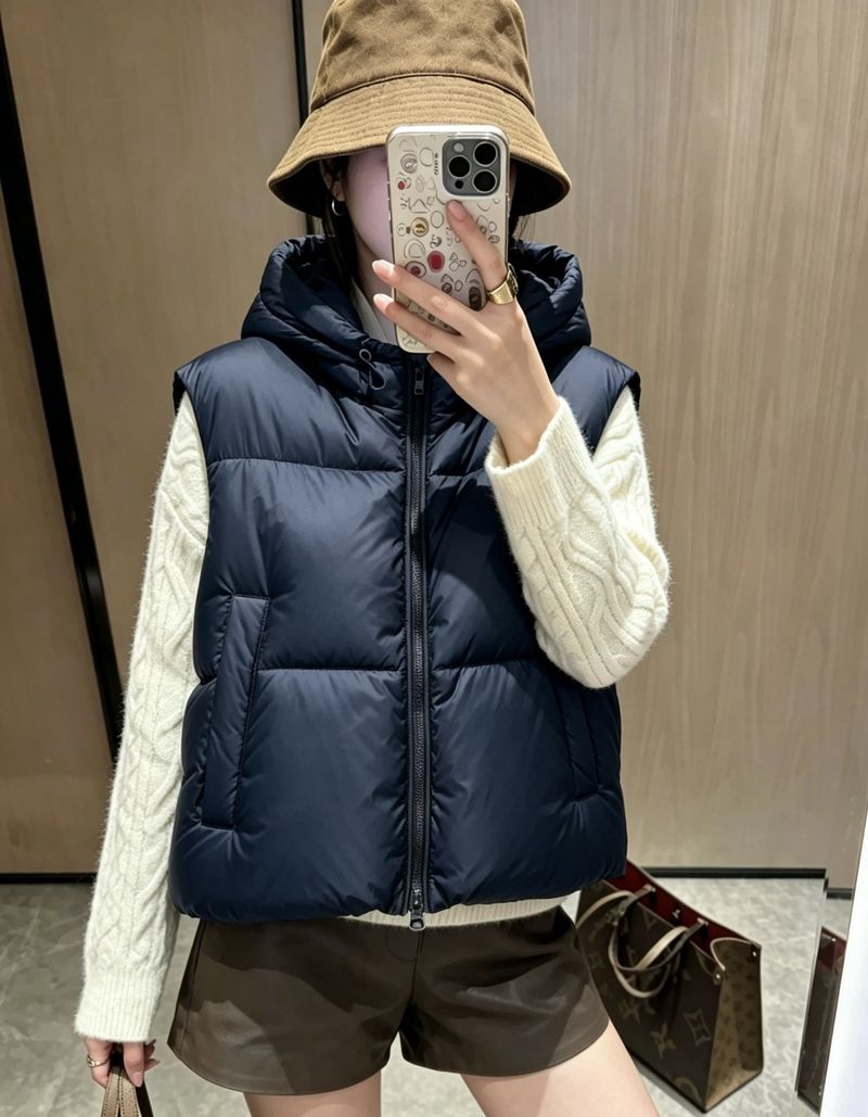 막스마라 후드 다운 베스트 - 남자 패딩 미러급 참고 이미지
